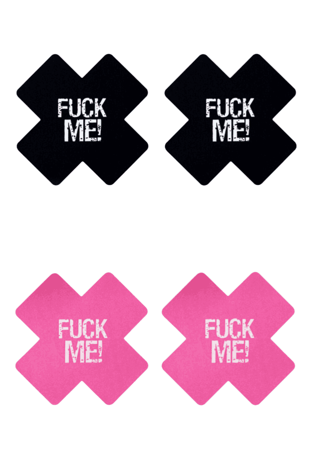Пестиси LoveToy Fuck Me Cross Pattern Nipple Pasties (2 пари) Чорно-рожеві